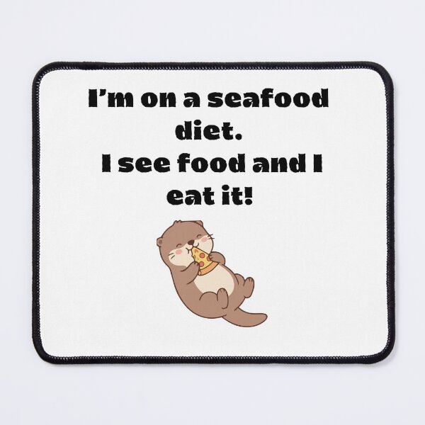 Item preview, Funny Seafood Diet Otter Eating Pizza designed and sold by TheFrameVault.