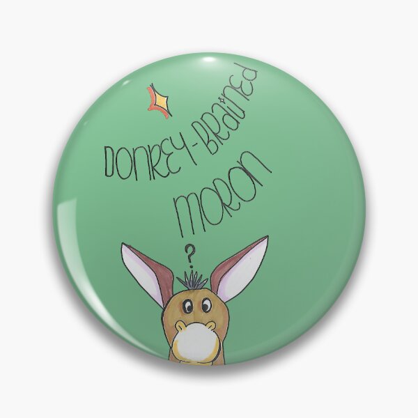 Item preview, Donkey Brained Moron - Hand Drawn Gold Donkey designed and sold by AJPrettyObscene.