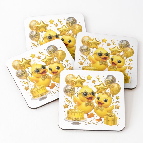 Item preview, Golden Glitter Duck Birthday Celebration | Cute Yellow Duck Party Design designed and sold by Celebrate & Sparkle.