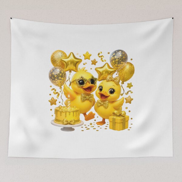 Item preview, Golden Glitter Duck Birthday Celebration | Cute Yellow Duck Party Design designed and sold by Celebrate & Sparkle.