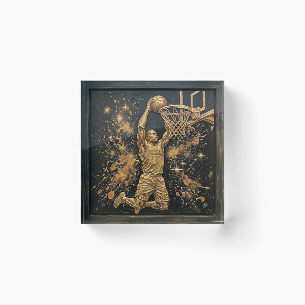 Item preview, Golden Slam Dunk - All-Star Basketball Player & Luxury Impasto Sports Art designed and sold by SupernovaNote.