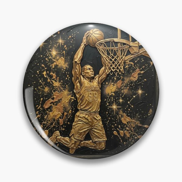 Item preview, Golden Slam Dunk - All-Star Basketball Player & Luxury Impasto Sports Art designed and sold by SupernovaNote.