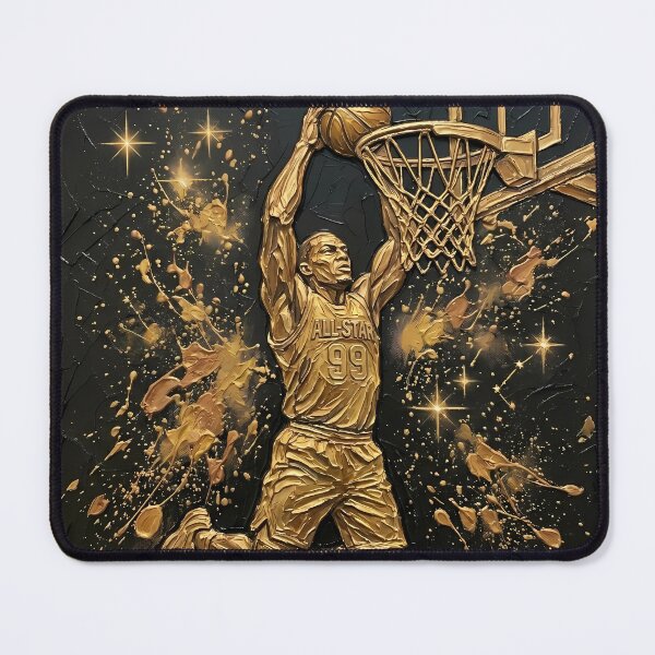 Item preview, Golden Slam Dunk - All-Star Basketball Player & Luxury Impasto Sports Art designed and sold by SupernovaNote.