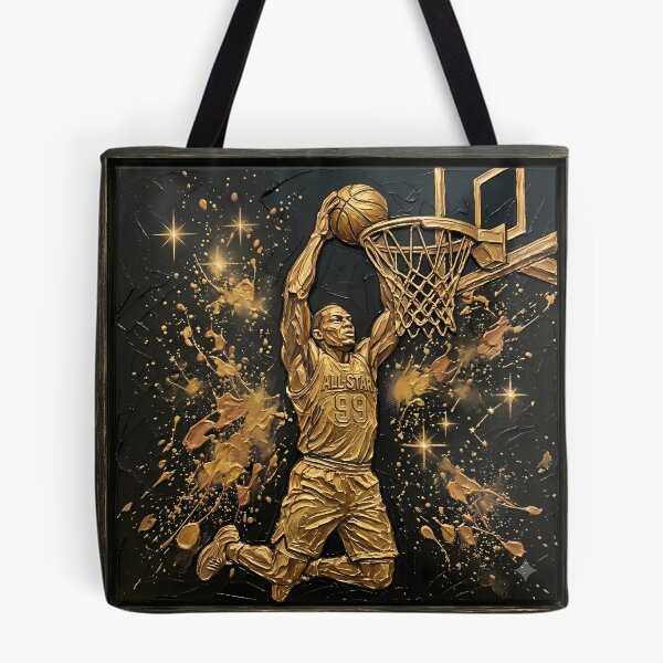 Item preview, Golden Slam Dunk - All-Star Basketball Player & Luxury Impasto Sports Art designed and sold by SupernovaNote.