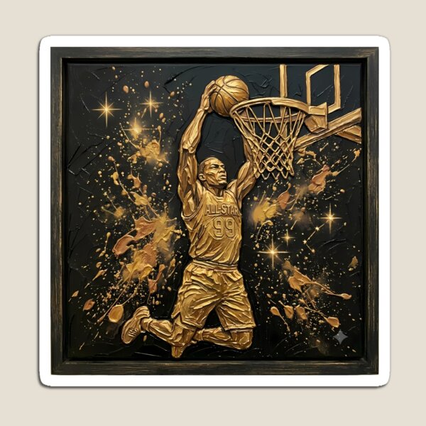 Item preview, Golden Slam Dunk - All-Star Basketball Player & Luxury Impasto Sports Art designed and sold by SupernovaNote.