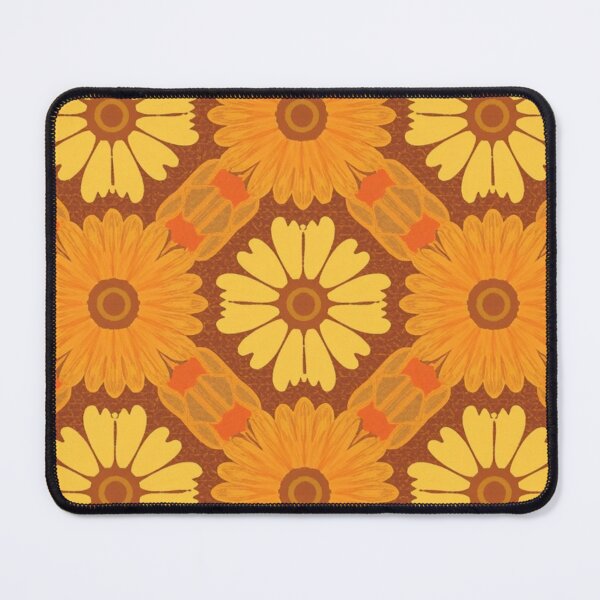Item preview, Retro Floral Pattern | Vintage 70s Orange Daisy Seamless Design | Boho Flower Aesthetic designed and sold by MoodLay.