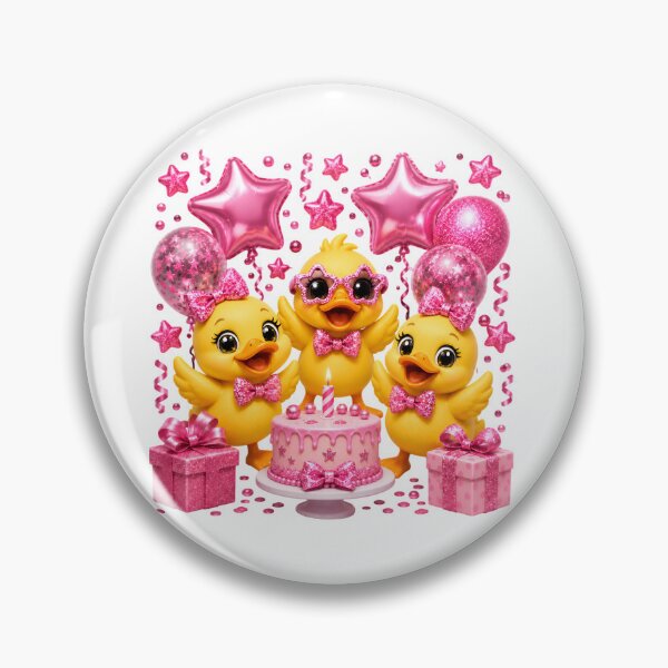 Item preview, Cute Pink Ducklings Birthday Party Cake & Balloons Kawaii Celebration Design designed and sold by Celebrate & Sparkle.
