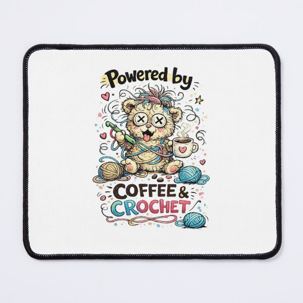 Item preview, Powered by Coffee and Crochet | Funny Crochet Lover Caffeine Crafter Design designed and sold by EverStitchStudio ★★★★★.