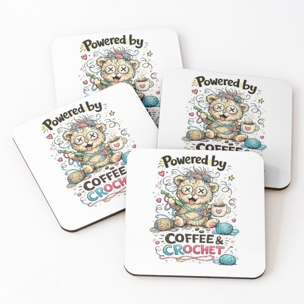 Item preview, Powered by Coffee and Crochet | Funny Crochet Lover Caffeine Crafter Design designed and sold by EverStitchStudio ★★★★★.