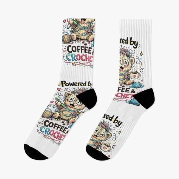 Item preview, Powered by Coffee and Crochet | Funny Crochet Lover Caffeine Crafter Design designed and sold by EverStitchStudio ★★★★★.