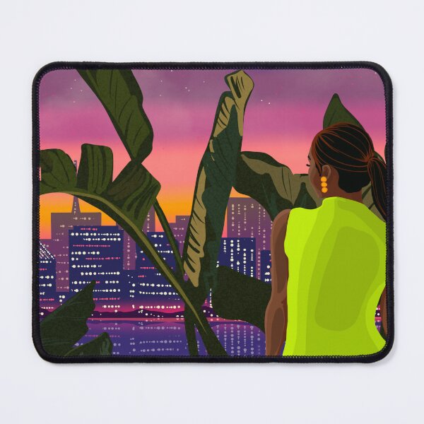 Item preview, Tropical Miami Girl Up All Night Cityscape designed and sold by Karla Star.