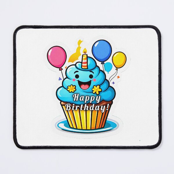 Item preview, Cute Cupcake with Balloons for a Happy Birthday Greeting Card. designed and sold by Giulivo Store Graphic.