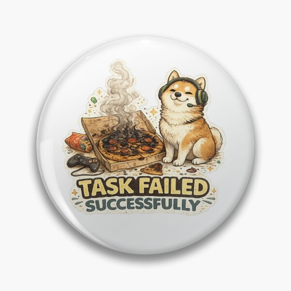 Item preview, Task Failed Successfully – Funny Gamer Shiba Inu Pizza Meme T-Shirt designed and sold by NarpLTD.