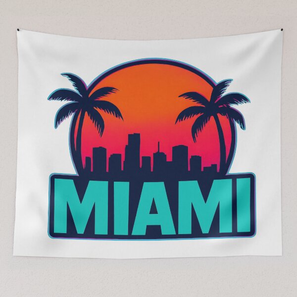 Item preview, Miami Retro 80s Skyline designed and sold by Dhenin Studio.