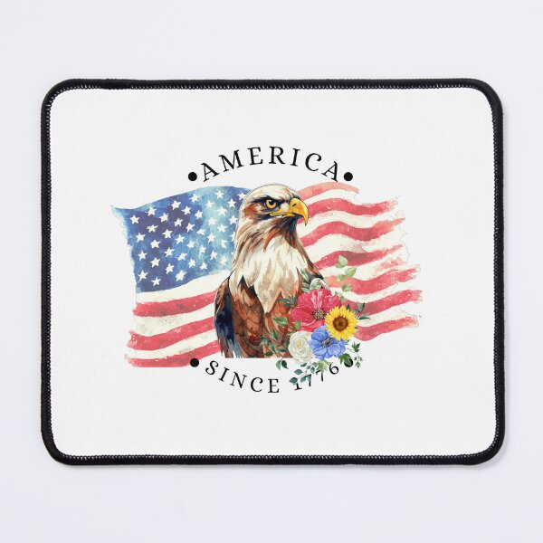 Item preview, Watercolor American Flag Design with Eagle & Flower Spray designed and sold by jeweleddesigns.