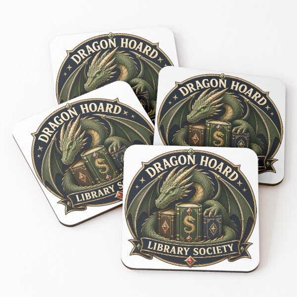 Item preview, Dragon Hoard Library Society – Fantasy Book Dragon Reader Club designed and sold by Digital Culture Studio.