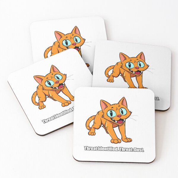 Item preview, Orange Cat Sticker - Threat Identified Threat Dust - Funny Cat Gift designed and sold by pawdrops.