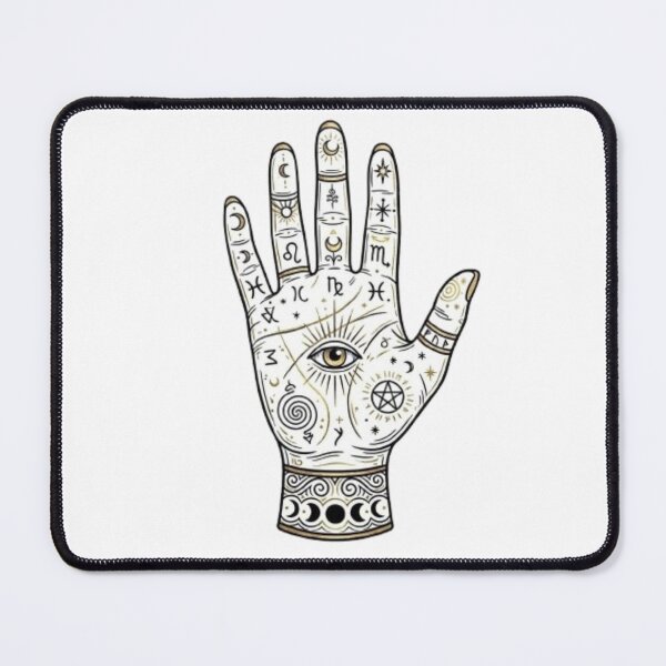 Item preview, Mystical Palmistry Hand with Evil Eye and Astrology Symbols designed and sold by Northern Glow Art.