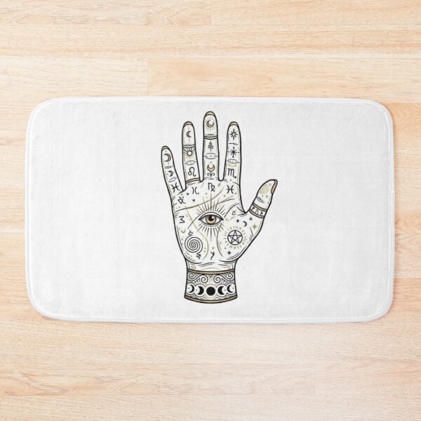 Item preview, Mystical Palmistry Hand with Evil Eye and Astrology Symbols designed and sold by Northern Glow Art.