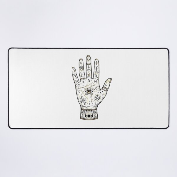 Item preview, Mystical Palmistry Hand with Evil Eye and Astrology Symbols designed and sold by Northern Glow Art.