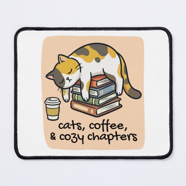 Item preview, Cats, Coffee, and Cozy Chapters designed and sold by stickwithkari.