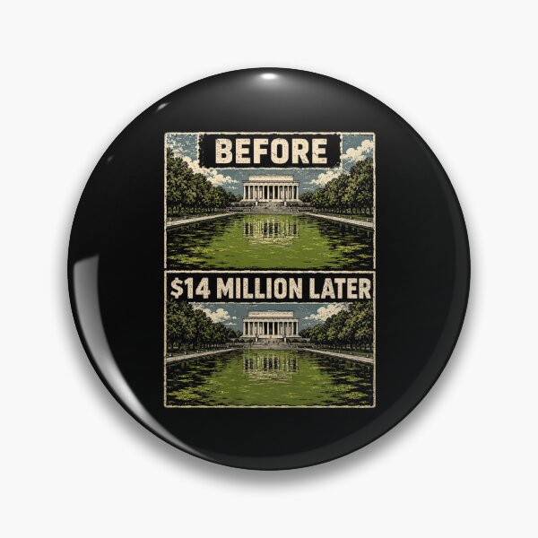 Item preview, Lincoln Memorial Reflecting Pool Funny Algae Before And After Satire designed and sold by Ali-printshop.