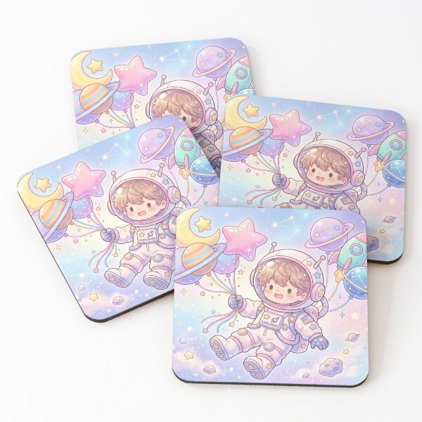 Item preview, Cute Chibi Astronaut in Pastel Space - Whimsical Kids Art designed and sold by MemoMetaverse.
