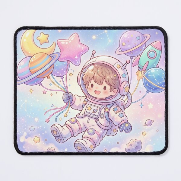 Item preview, Cute Chibi Astronaut in Pastel Space - Whimsical Kids Art designed and sold by MemoMetaverse.