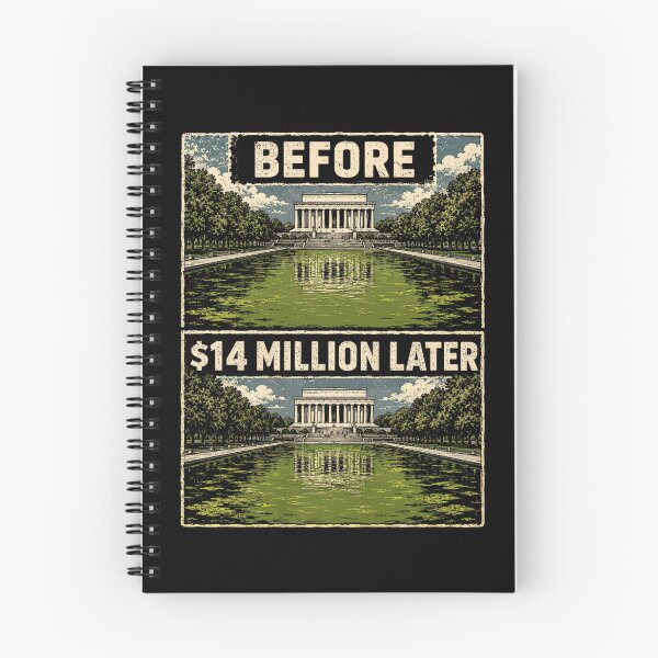 Item preview, Lincoln Memorial Reflecting Pool Funny Algae Before And After Satire designed and sold by Ali-printshop.