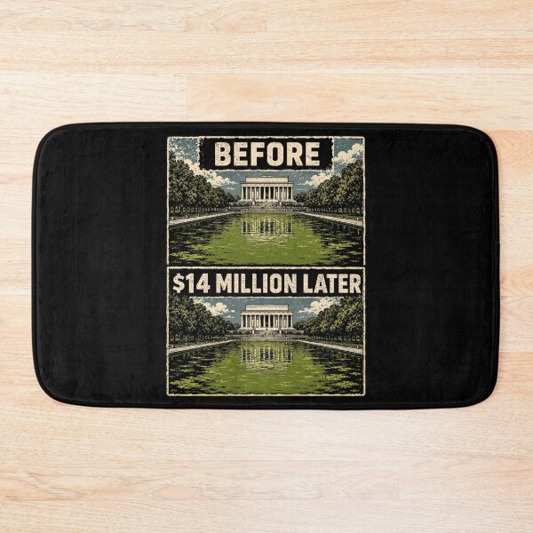 Item preview, Lincoln Memorial Reflecting Pool Funny Algae Before And After Satire designed and sold by Ali-printshop.