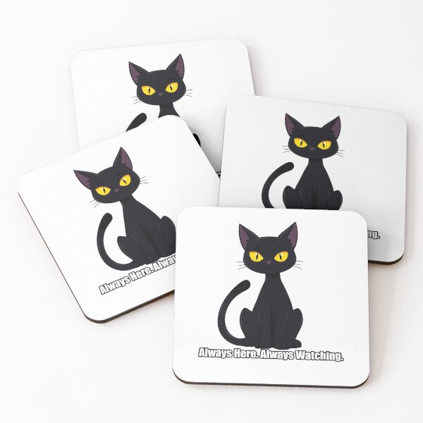 Aperçu de l'œuvre Black Cat Sticker - Always Here Always Watching - Funny Black Cat Gift créée et vendue par pawdrops.