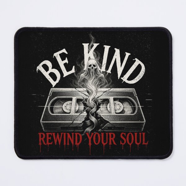 Item preview, Be Kind Rewind Your Soul, Retro VHS Horror 80s Graphic Tee designed and sold by CryptReel.