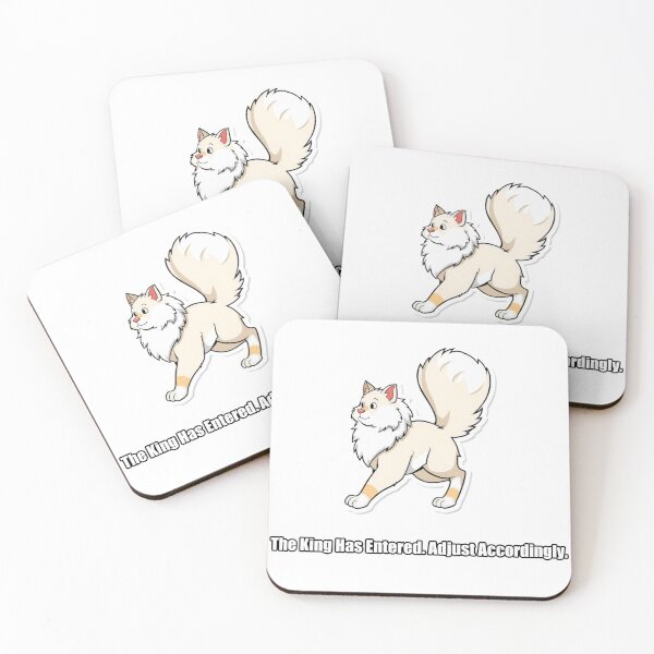 Item preview, Maine Coon Sticker - The King Has Entered Adjust Accordingly designed and sold by pawdrops.
