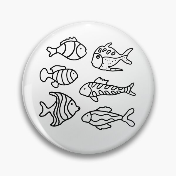 Item preview, Cute Tropical Fish Line Art | Simple Ocean Animals designed and sold by IwonaKpn.