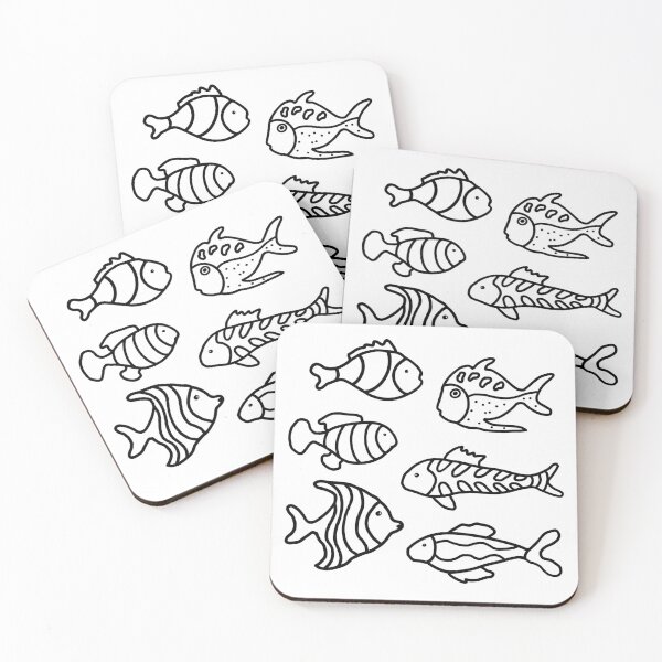 Item preview, Cute Tropical Fish Line Art | Simple Ocean Animals designed and sold by IwonaKpn.