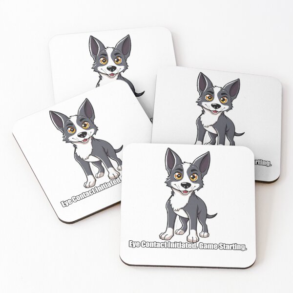 Artikelvorschau, Border-Collie-Aufkleber – Spielbeginn durch Blickkontakt – Lustiges Border-Collie-Geschenk entworfen und verkauft von pawdrops.