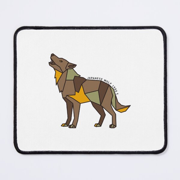 Item preview, Geometric Japanese Wolf - Orange Accent designed and sold by AnimalsKnowAll.