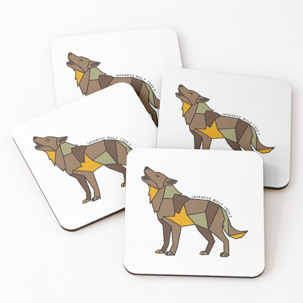 Item preview, Geometric Japanese Wolf - Orange Accent designed and sold by AnimalsKnowAll.