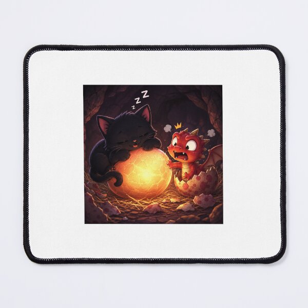 Item preview, Warm Spot Thief – Cat vs Baby Dragon designed and sold by QuirkNest Studio .