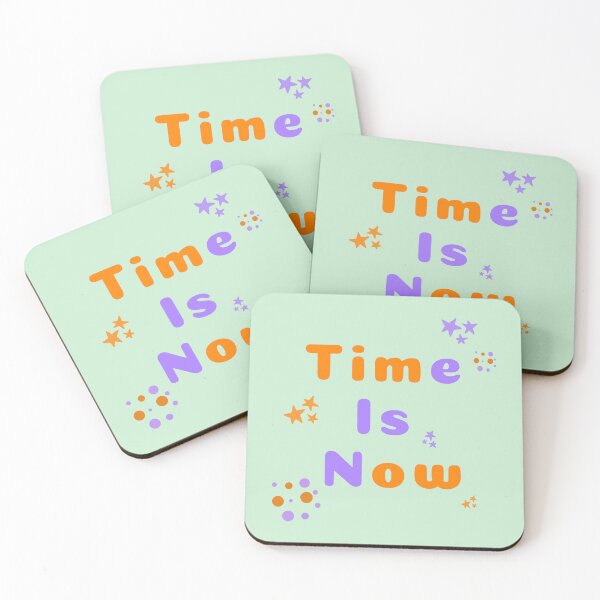 Item preview, Time Is Now Text Motivational Stickers Prints Posters Wall Art Magnet Home Coffee Cup Decoration TShirt Stationary Notebook Magnet Hat Kitchen Work School Office Redbubble Shop designed and sold by Saritas Boutique Shop.