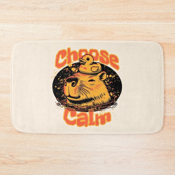 Item preview, Choose Calm Cute Capybara with Rubber Duck Relaxing Bath Design designed and sold by Sachie's Studio.