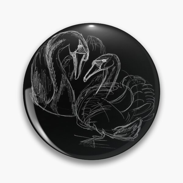 Item preview, Swans Courting Sketch In White Chalk designed and sold by Dina's Fine Arts.