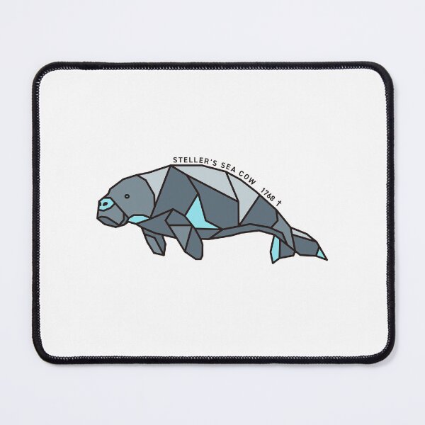Item preview, Geometric Steller's Sea Cow - Light Blue Accent designed and sold by AnimalsKnowAll.