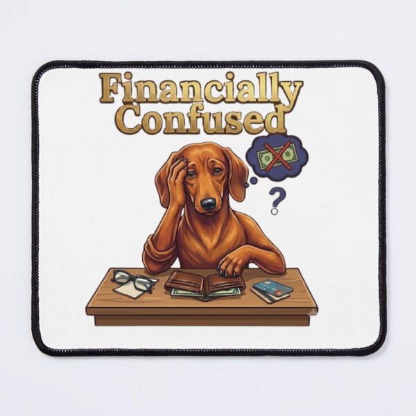 Item preview, Financially Confused Cute Dachshund Dog designed and sold by Northern Glow Art.