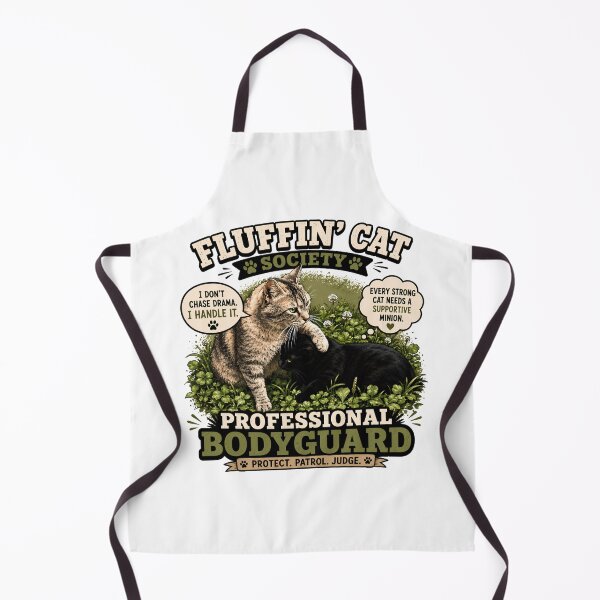 Item preview, Fluffin' Cat Society – Professional Bodyguard Funny Cat Lover Vintage T-Shirt Design designed and sold by Backyard Patrol Cat.