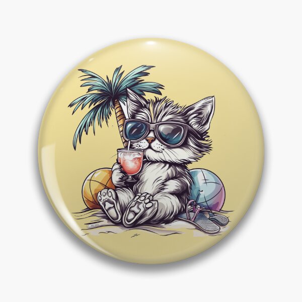 Item preview, Gray Tabby Cat Chilling Seaside designed and sold by grenithh.