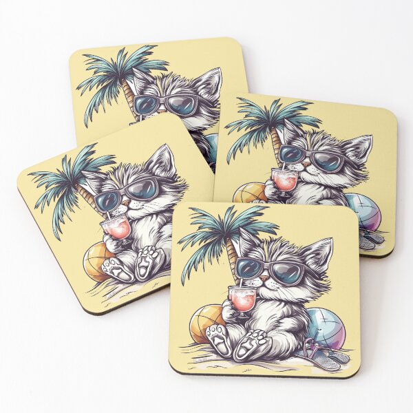 Item preview, Gray Tabby Cat Chilling Seaside designed and sold by grenithh.