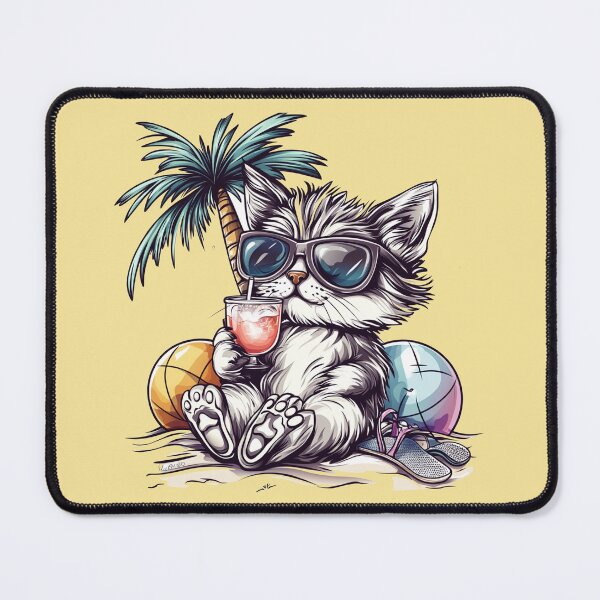 Item preview, Gray Tabby Cat Chilling Seaside designed and sold by grenithh.