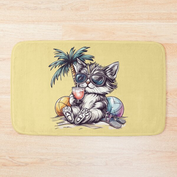 Item preview, Gray Tabby Cat Chilling Seaside designed and sold by grenithh.