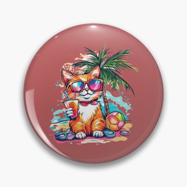 Item preview, Happy Orange Cat Beach Day Vibes designed and sold by grenithh.